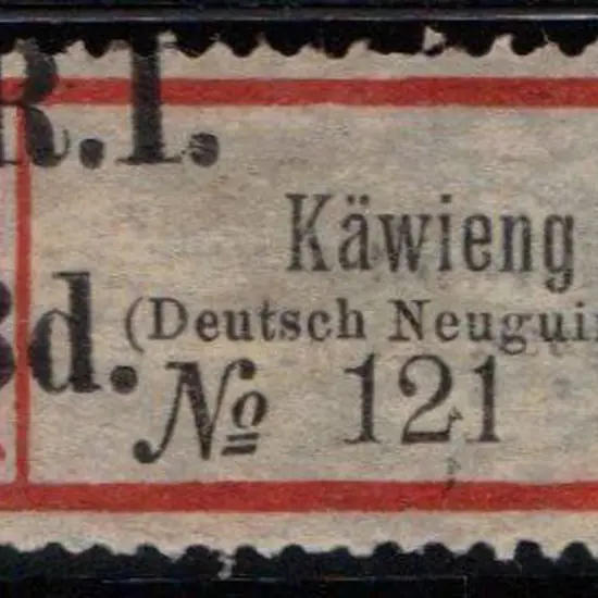 1914 German Registration label "Kaewieng (Deutch ...