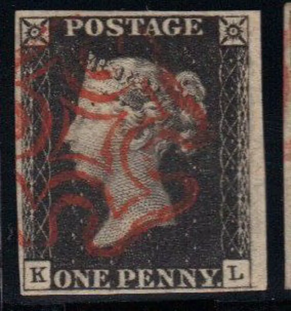 1840 1d intense black Plate 1b. Cancelled by an ... Image 1++