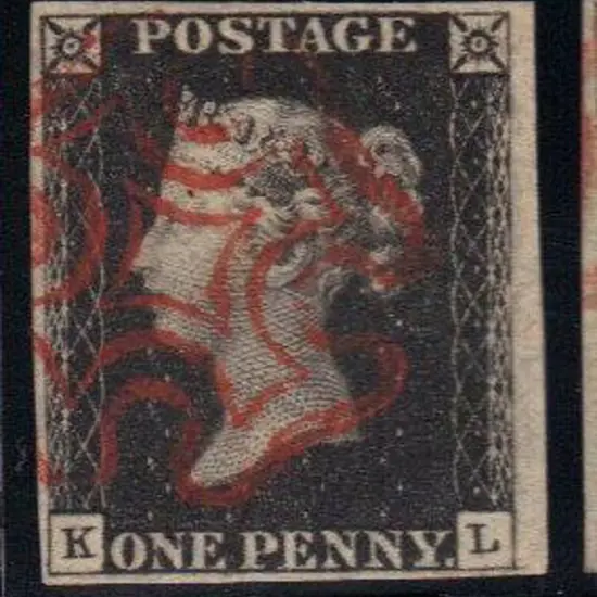 1840 1d intense black Plate 1b. Cancelled by an ...