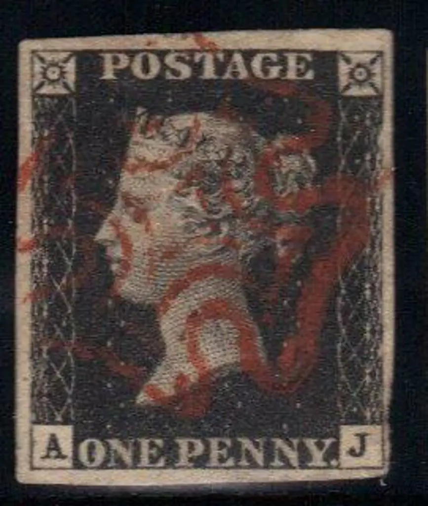 1840 1d black Plate 5. Fine used with a light red ... Image 1++
