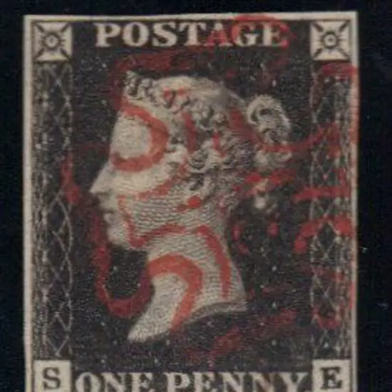 1840 1d black Plate 7. Fine used by a light fine ...