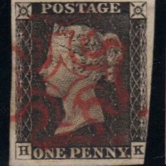 1840 1d black. Cancelled by a strong red Maltese ...