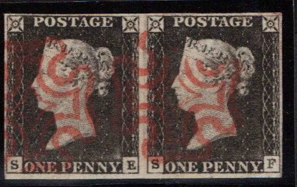 1840 1d grey-black (worn plate) Plate 1a horiz ... Image 1++