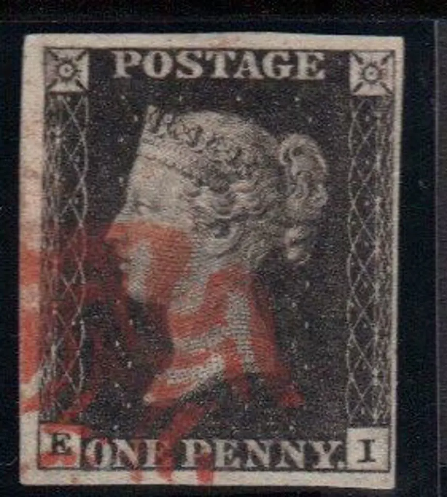 1840 1d grey-black (worn plate) Plate 9. Fine used ... Image 1++