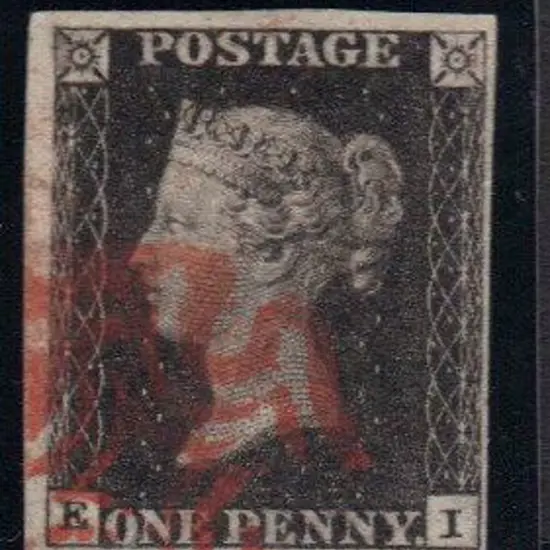 1840 1d grey-black (worn plate) Plate 9. Fine used ...