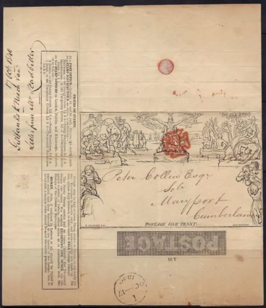 1840 1d Mulready lettersheet fine used with neat ... Image 1++