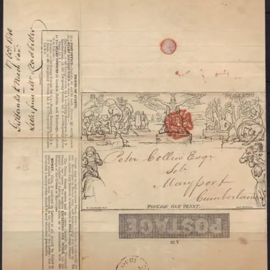 1840 1d Mulready lettersheet fine used with neat ...
