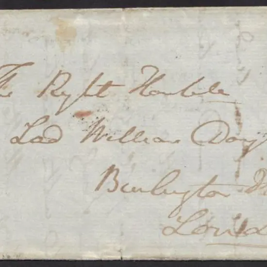 1840 2d blue Plate 1 on Burlington Hotel address ...