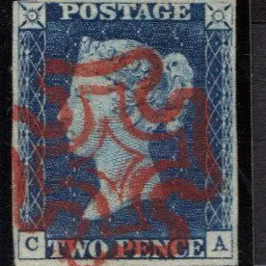 1840 2d blue Plate 1. Superb used by a crisp full ...