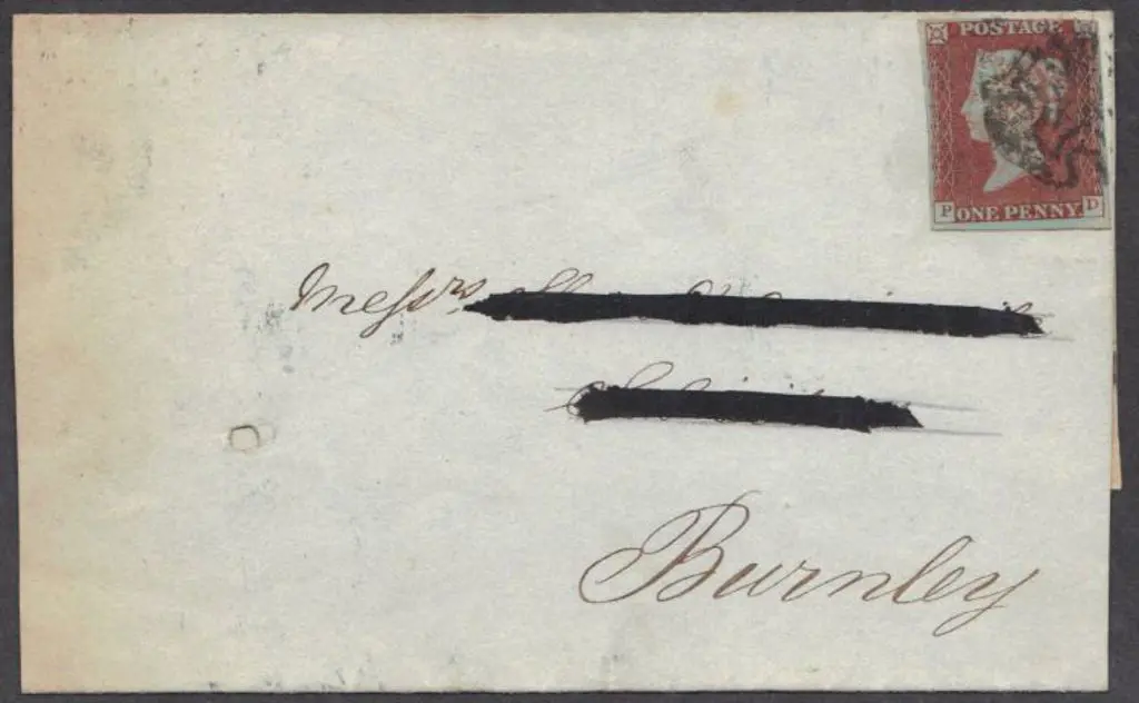 1844 entire with 1d red brown on very blued paper ... Image 1++