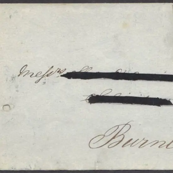 1844 entire with 1d red brown on very blued paper ...