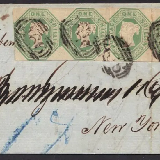 1847 (4th Dec) letter with two pairs of 1/- pale ...