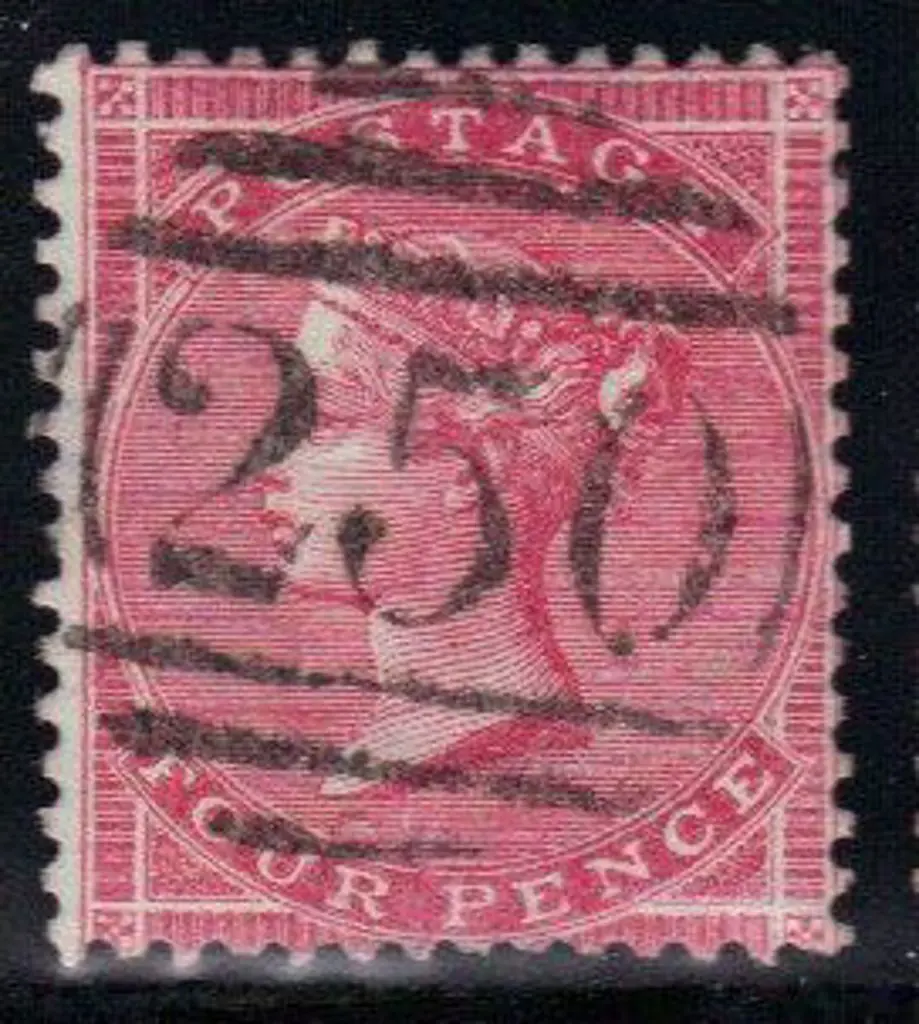 1857 4d rose. Fine used with crisp "250" cancel of ... Image 1++