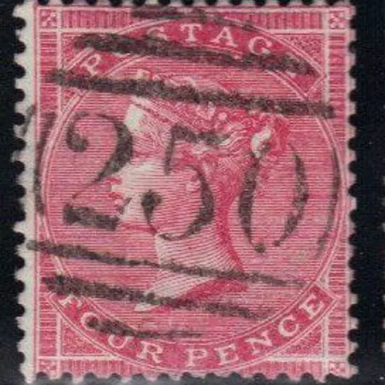 1857 4d rose. Fine used with crisp "250" cancel of ...