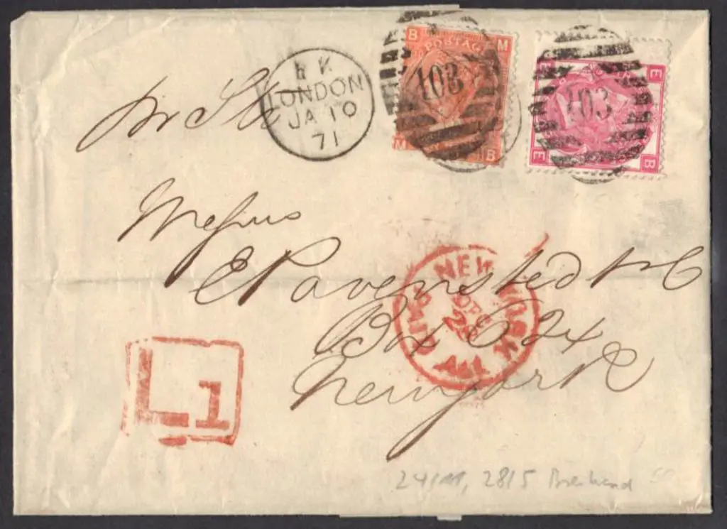 1871 (10th Jan) London to New York entire with ... Image 1++