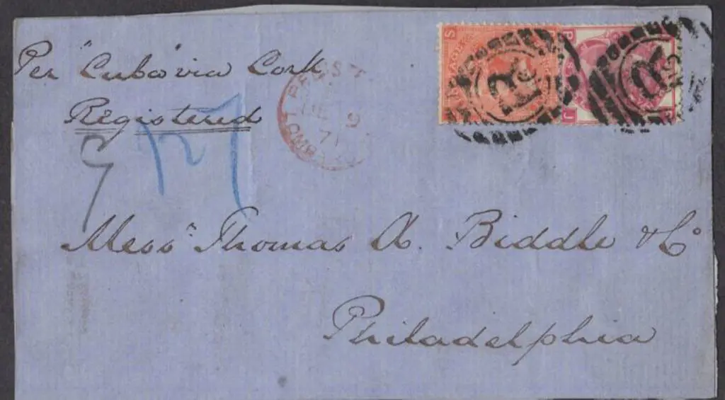 1871 front to Philadelphia franked with 1865/67 4 ... Image 1++