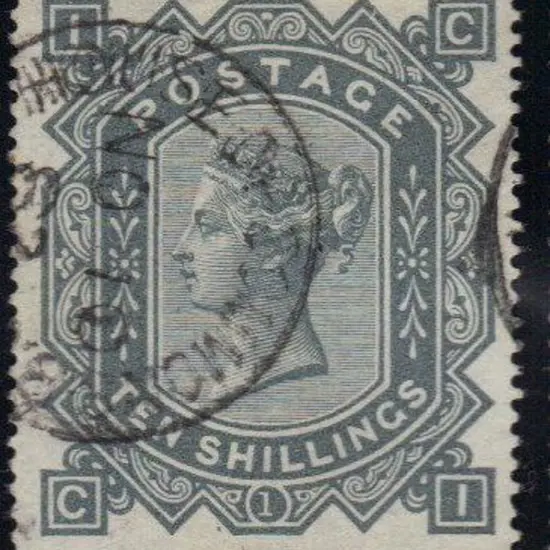 1878 10/- greenish grey wmk Maltese Cross on white ...