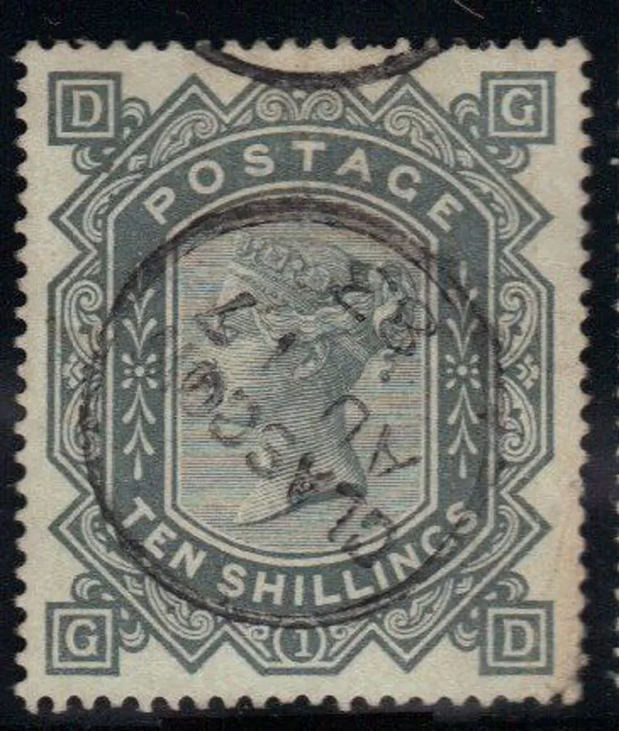 1878 10/- greenish grey wmk Anchor on white paper. ... Image 1++