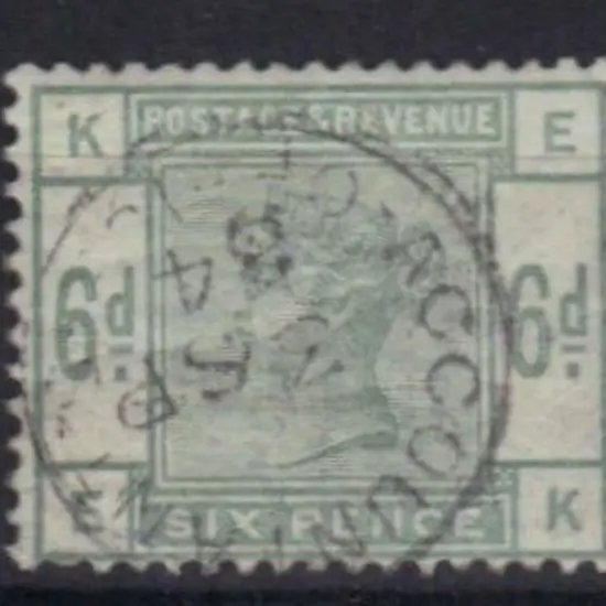 1883 6d dull green QV fine used with crisp ...