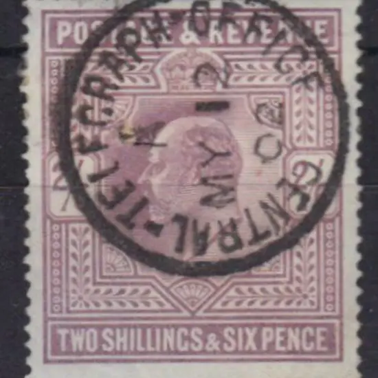 1902 2/6d lilac KEVII DLR superb used with full ...