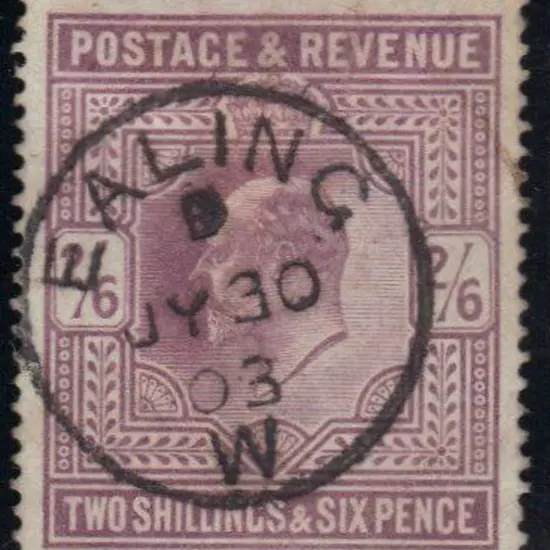 1902 2/6d lilac KEVII DLR superb used with full ...