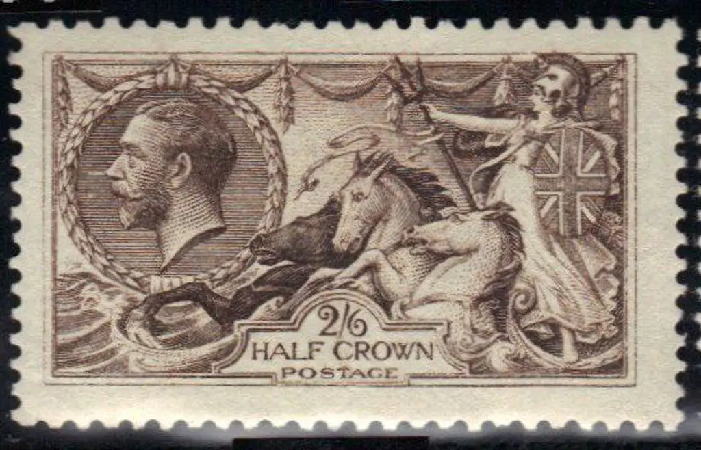1913 2/6d sepia brown Seahorse, Waterlow. MLH, ... Image 1++