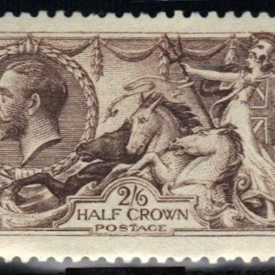 1913 2/6d sepia brown Seahorse, Waterlow. MLH, ...