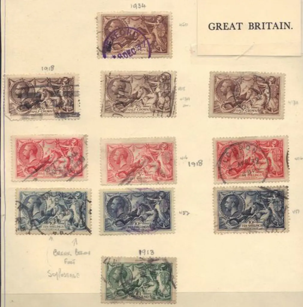 1913/34 2/6d to £1 Seahorses good to F/U range in ... Image 1++