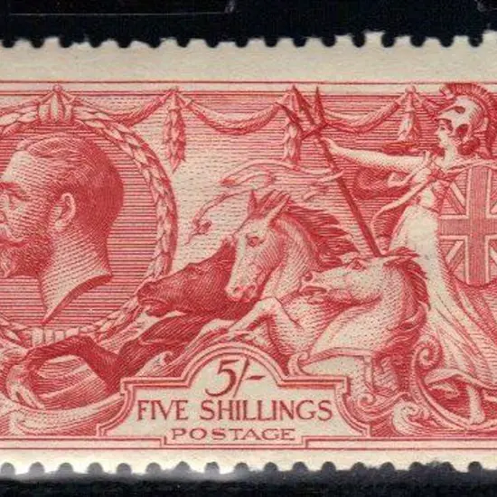1919 5/- rose-red Seahorse, Bradbury. MUH with ...