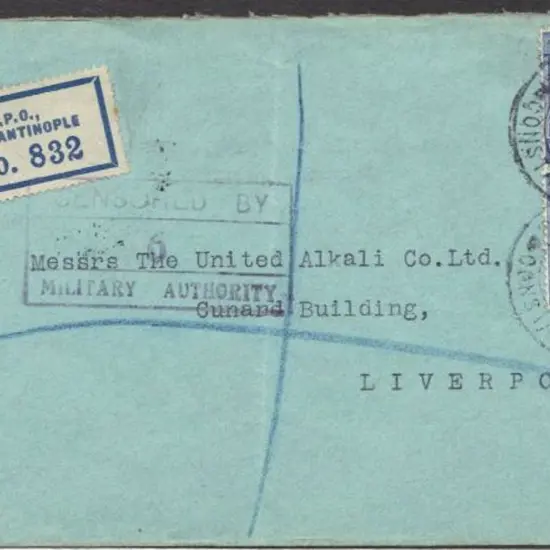 1919 (3rd Oct) Registered letter with reg label ...
