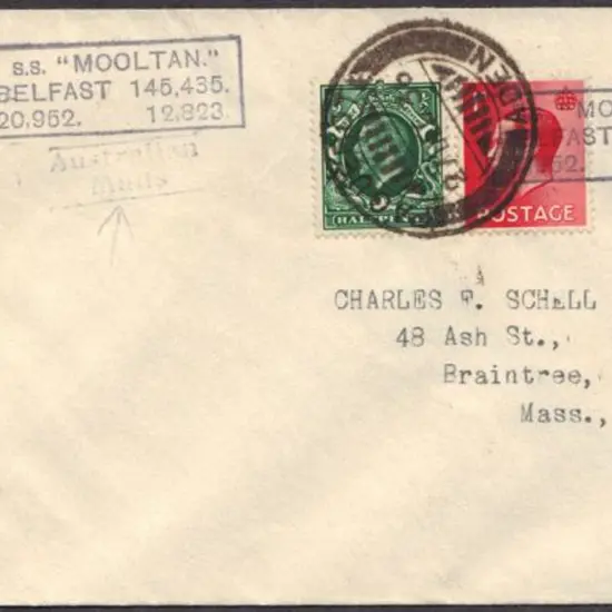 1936 (27th Dec) PAQUEBOT ADEN cds on ½ KGV & 1d ...