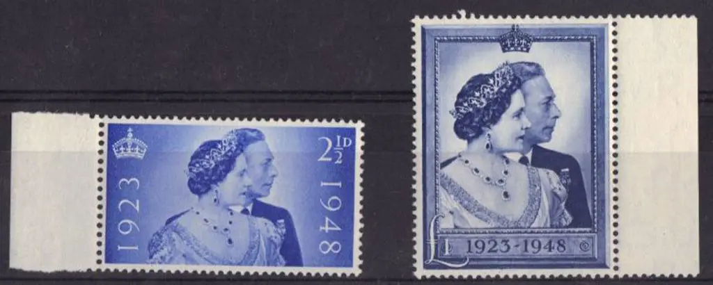 1948 Silver Wedding set of 2 to £1. Fine MUH. SG ... Image 1++