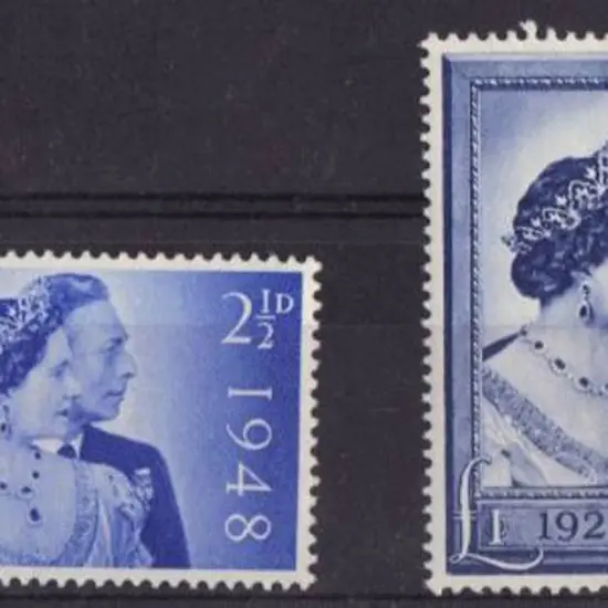 1948 Silver Wedding set of 2 to £1. Fine MUH. SG ...