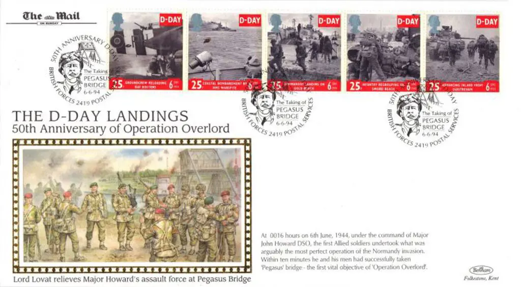 1994 (6th June) D-Day Landings Benham silk FDC ... Image 1++