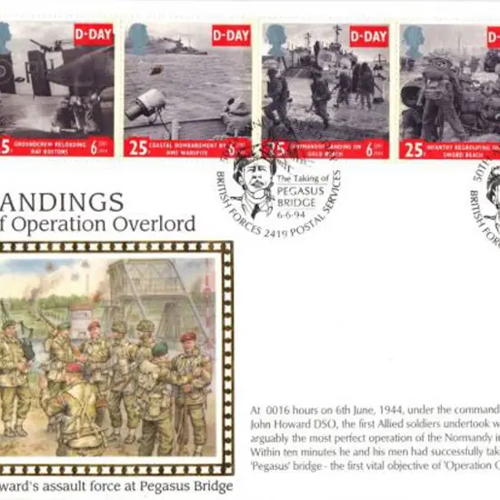 1994 (6th June) D-Day Landings Benham silk FDC ...
