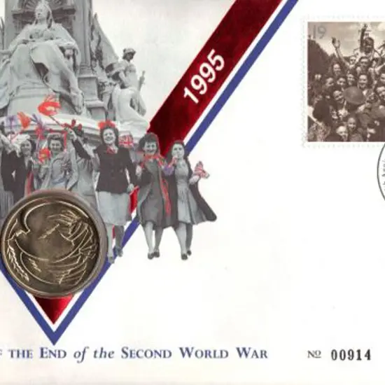 1995 50th Anniv. end of WWII £2 coin & stamp PNC ...