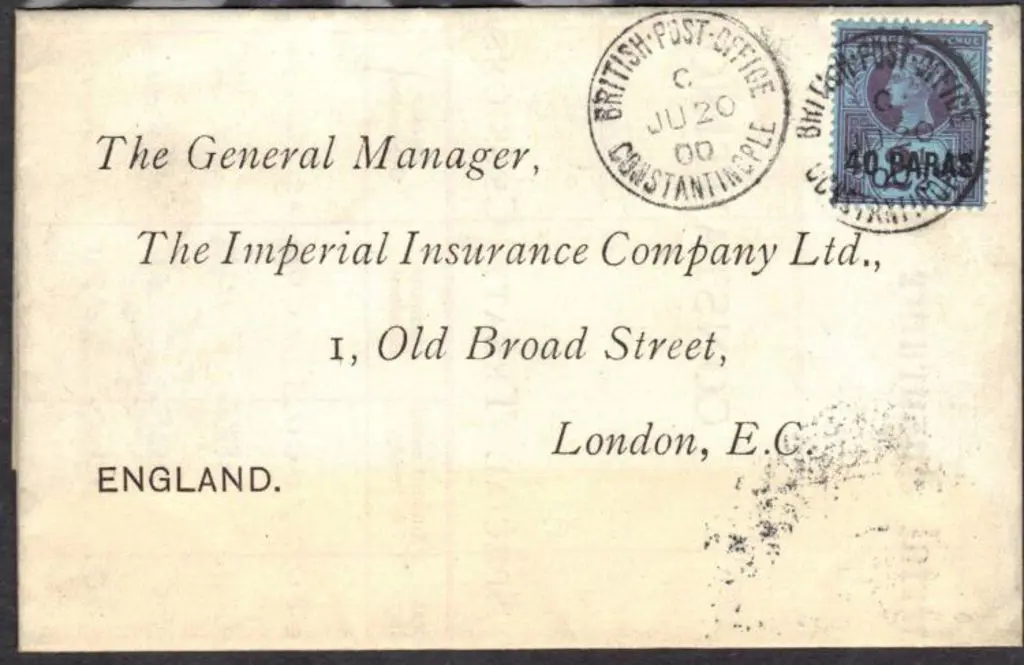 1900 (20th July) 40paras surcharge on 2½d blue QV ... Image 1++