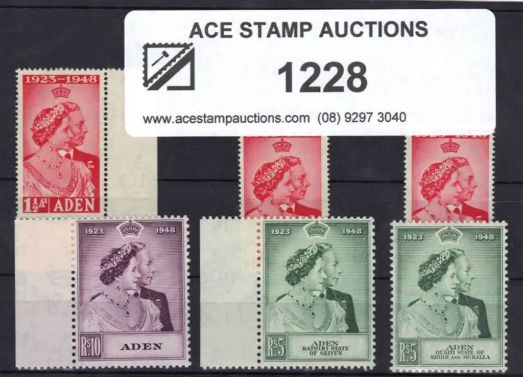 Aden & States 1948 Silver Wedding sets of 2 to 5r ... Image 1++