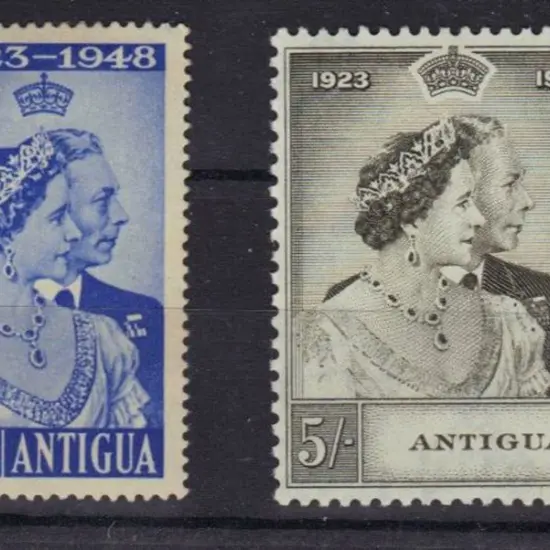 Antigua1948 Silver Wedding set of 2 to 5/-. Fine ...
