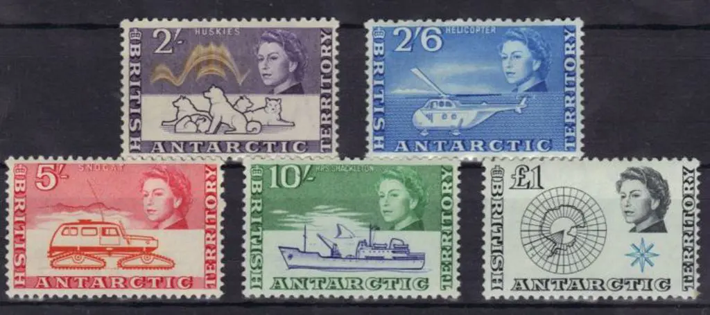 British Antarctic Territory 1963/69 2/-, 2/6d, ... Image 1++