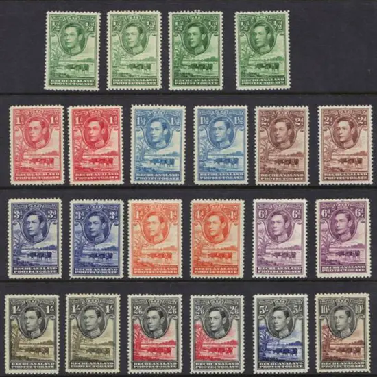 Bechuanaland 1938/52 KGVI defins to 1/- MUH/MLH ...