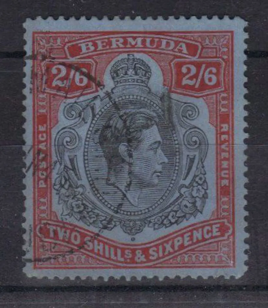 Bermuda 1942 2/6d black & red/grey-blue Perf. 14¼ ... Image 1++
