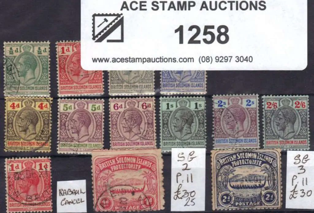 British Solomon Islands 1907 1d & 2d F/U, 1914/23 ... Image 1++