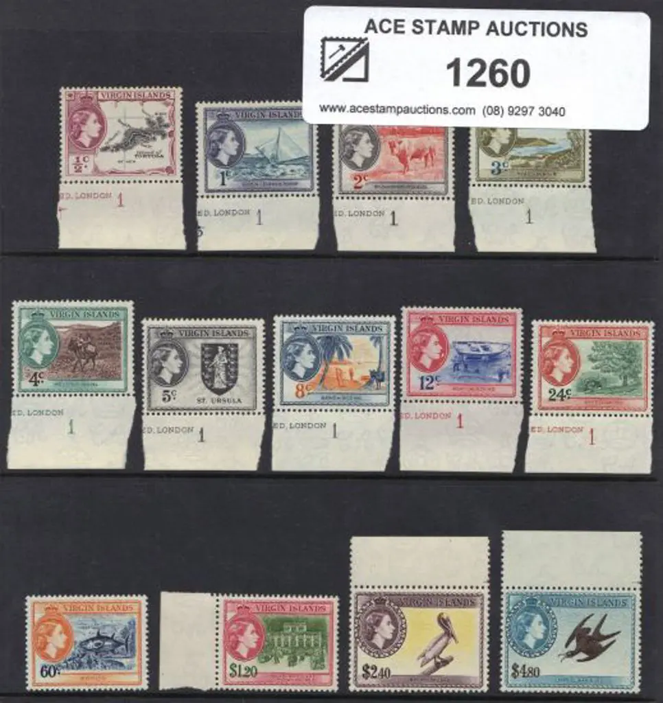 British Virgin Islands 1956/62 QEII defins to ... Image 1++