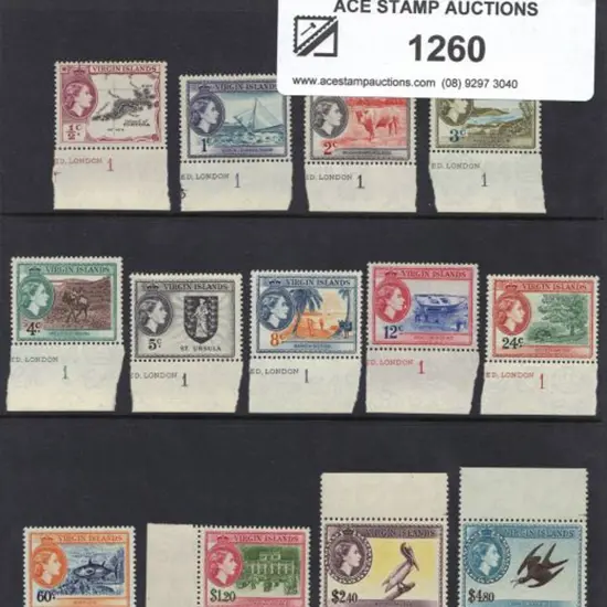 British Virgin Islands 1956/62 QEII defins to ...