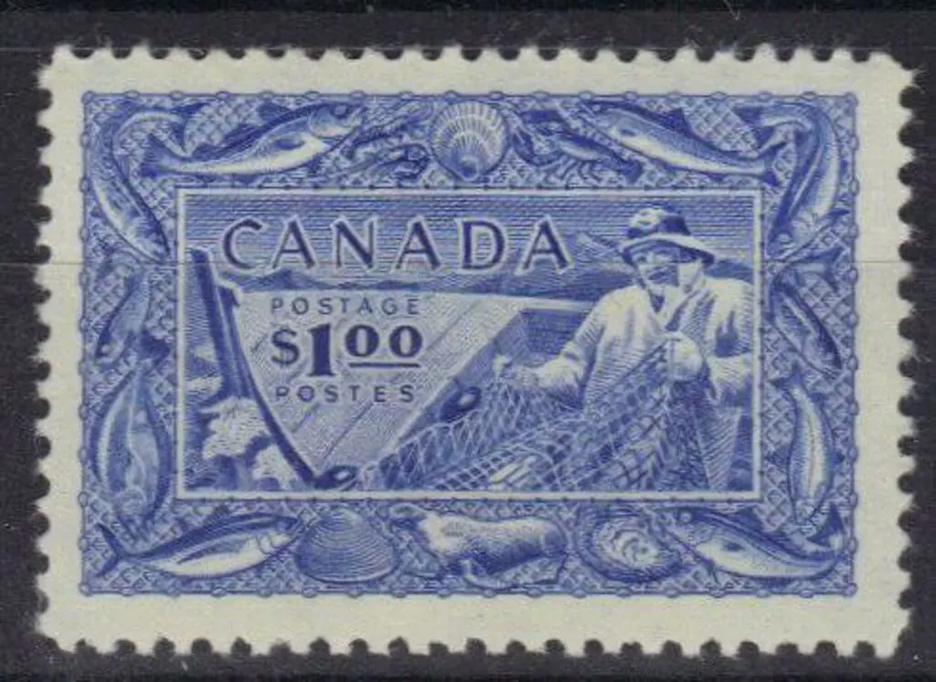Canada Newfoundland 1951 $1 Fisherman MUH. SG 433 ... Image 1++