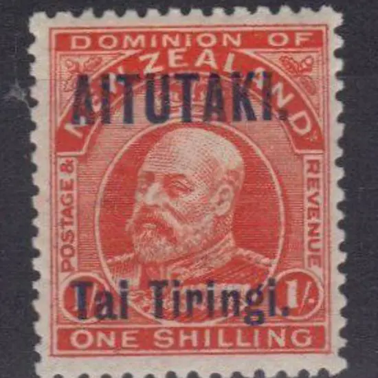 China - Aitutaki 1916 1/- vermilion KEVII ...