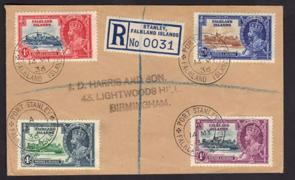 Falkland Islands 1936 (14th May) Registered letter ... Image 1++