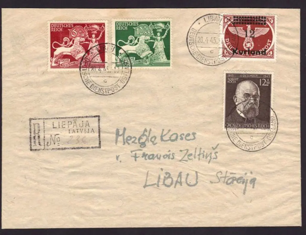 Germany 1945 (20th April) WWII Kurland cover from ... Image 1++