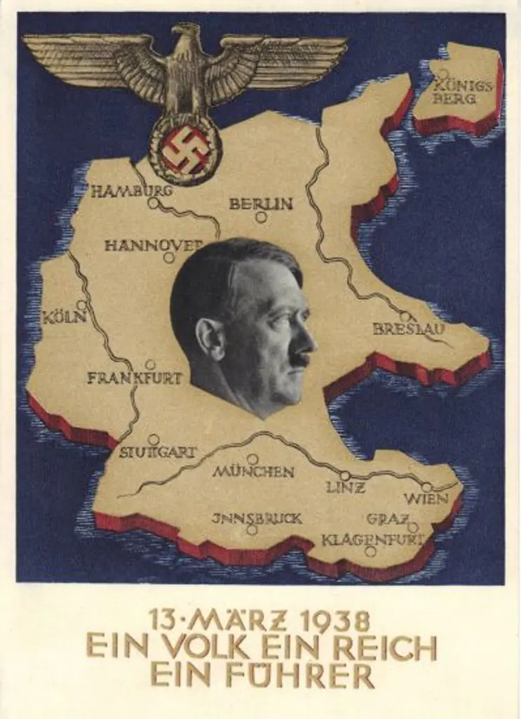 Germany 1938 Hitler & Map multicoloured propaganda ... Image 1++